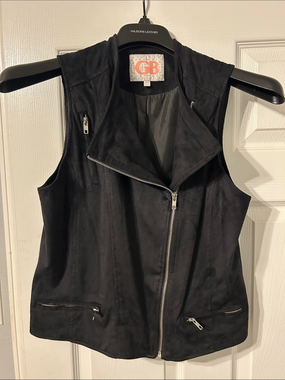 Gianni Bini Black Asymmetrical Zip Vest
